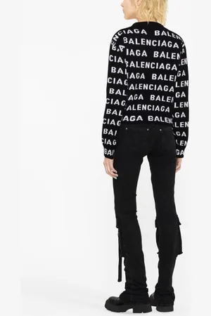 Balenciaga Maglia In Lana Con Logo Allover