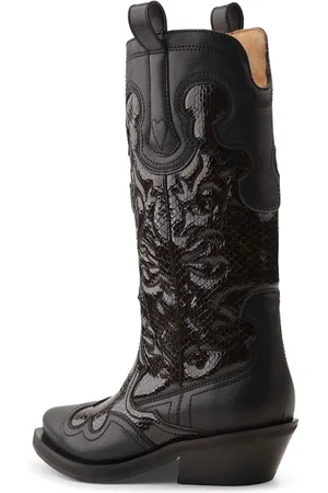 Ganni Stivale Western Ricamato