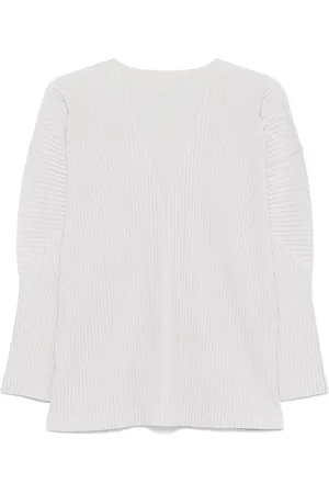 Issey Miyake Cardigan Scollo V Plissé