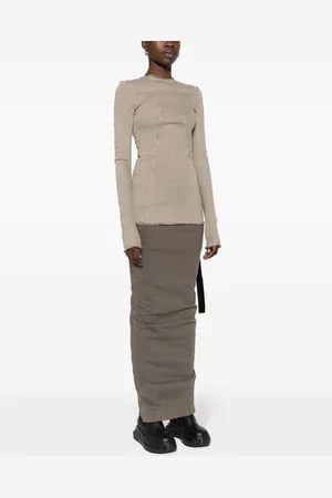 Rick Owens T-shirt In Denim A Manica Lunga