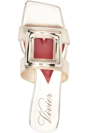Roger Vivier Sandalo Metal Buckle In Pelle