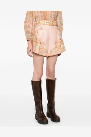 ZIMMERMANN Shorts Acacia In Lino Stampati