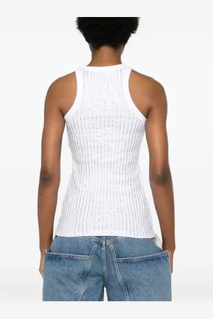 The Attico Top In Cotone Con Strass