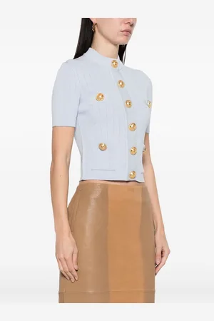 Balmain Cardigan Girocollo Con Bottoni