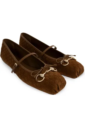 Gucci Ballerina Horsebit 1955 In Pelle Scamosciata