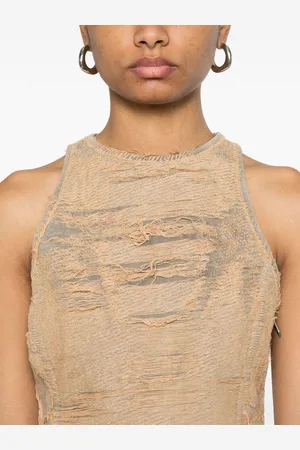 Diesel Top Sfilacciato In Denim