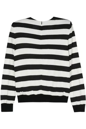 Balmain Top Rigato Con Bottoni