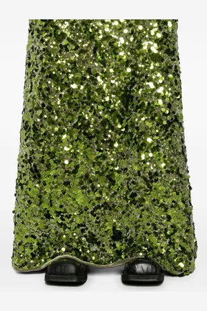 Ganni Gonna Lunga In Velluto Con Paillettes