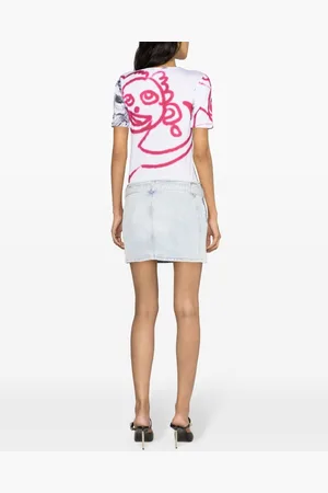 Diesel Minigonna In Denim Con Logo