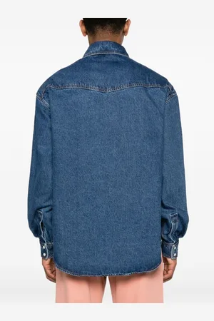 Palm Angels Camicia In Denim Con Monogramma