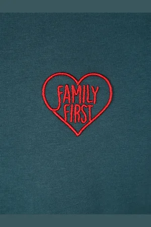 Family First T-shirt With Embroidery