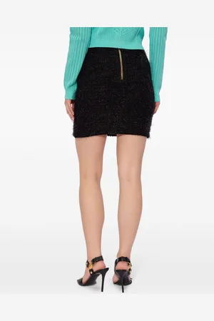 Balmain Gonna In Tweed Con Bottoni