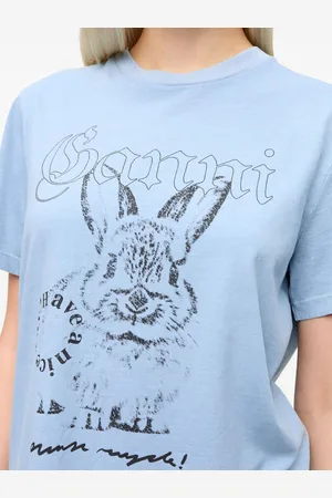 Ganni T-shirt Bunny In Cotone Organico