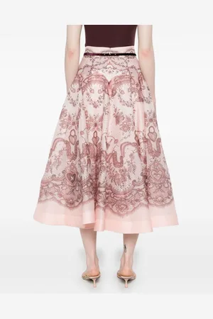ZIMMERMANN Gonna Midi Crush In Misto Seta
