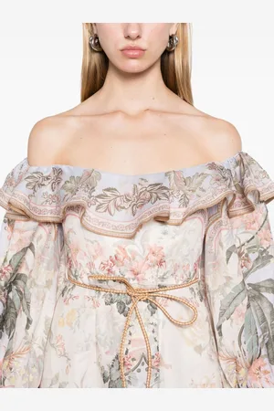ZIMMERMANN Abito Wylie In Lino Stampato