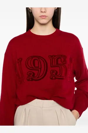 Max Mara Maglia In Lana E Cashmere Con Logo