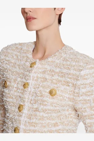 Balmain Giacca Cropped In Tweed