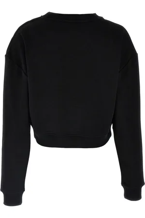 Balmain Felpa Cropped In Cotone Organico Con Logo