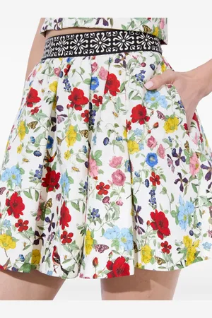 ALICE+OLIVIA Mini Gonna Haven In Lino Cotone