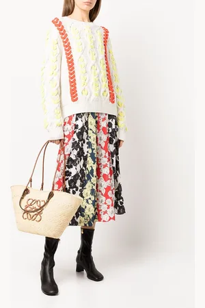 Loewe Borsa Anagram Basket Media In Rafia