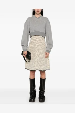 Alexander McQueen Felpa Cropped In Cotone Con Logo