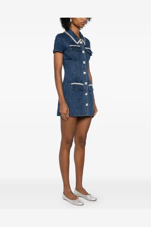 Self-Portrait Mini Abito In Denim