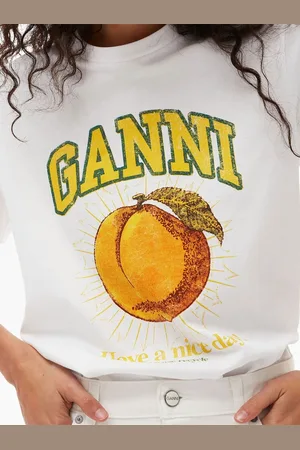 Ganni T-shirt In Cotone Stampata