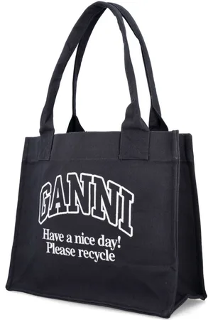 Ganni Borsa Shopping Grande In Cotone