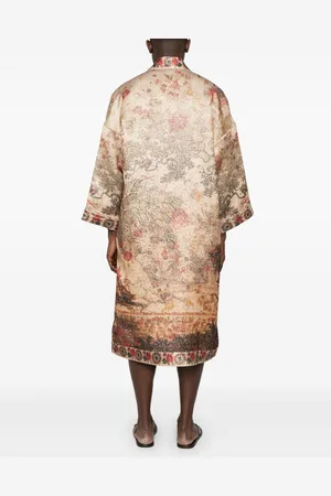 PIERRE-LOUIS MASCIA Kimono In Lana E Seta Stampato