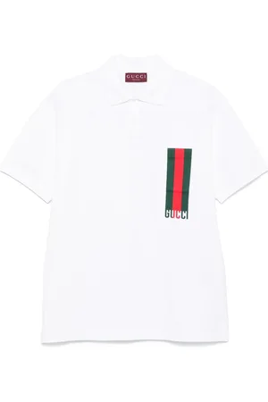 Gucci Polo In Cotone Con Dettaglio Web