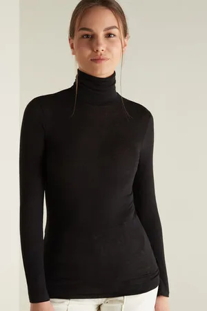 Tezenis Maglia Collo Alto in Viscosa e Lana Merino Donna