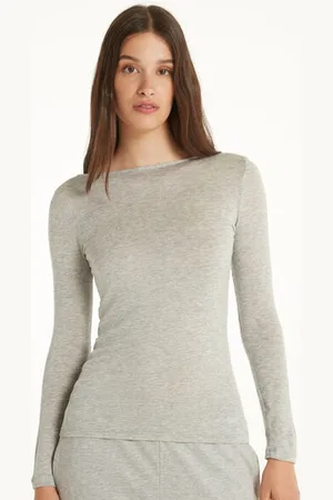 Tezenis Maglia con Scollo a Barchetta in Viscosa e Lana Merino Donna