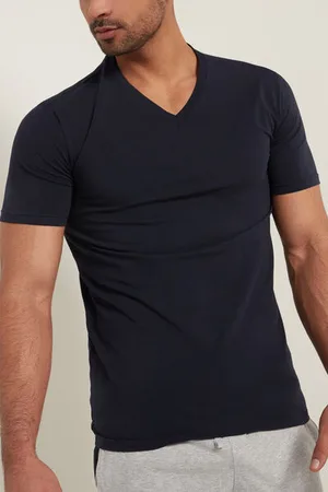 Tezenis T-shirt Scollo a V in Cotone Elasticizzato Uomo