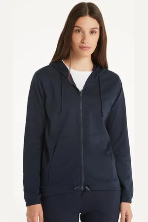 Tezenis Felpa Leggera Cappuccio con Zip e Coulisse Donna