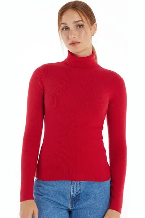 Tezenis Maglia Pesante Manica Lunga Collo Alto Costine con Lana Donna