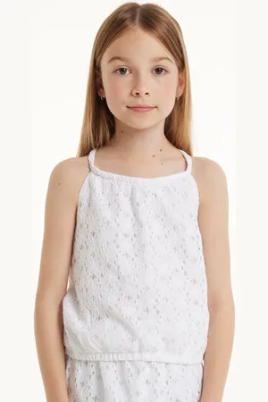 Tezenis Top Canotta Spalline Sottili in Pizzo Bimba Bambina