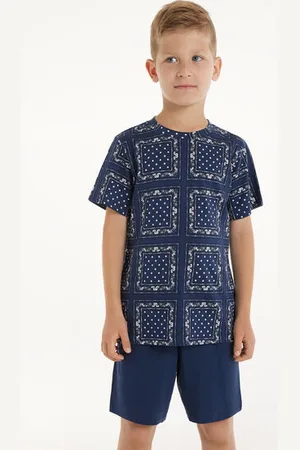 Tezenis Pigiama Corto Mezza Manica Cotone Stampa Bandana Bambino