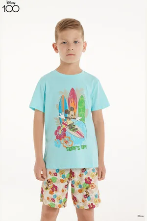 Tezenis Pigiama Corto Stampa Disney Mickey Mouse Bimbo Bambino