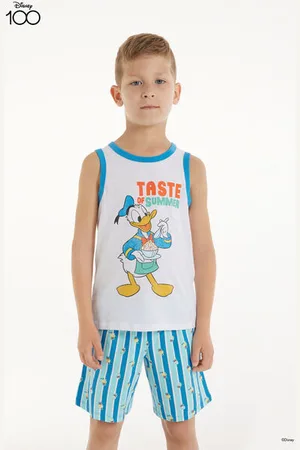 Tezenis Pigiama Corto in Cotone Stampa Disney Bimbo Bambino