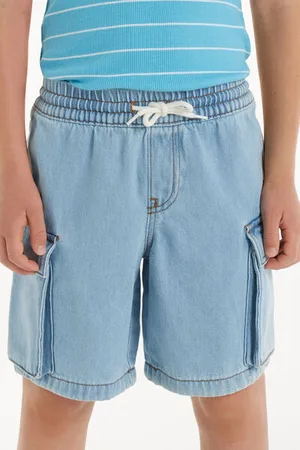 Tezenis Bermuda Cargo in Denim con Coulisse Bimbo Bambino