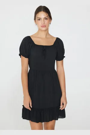 Tezenis Vestito Corto Mezza Manica Tela Viscosa Donna