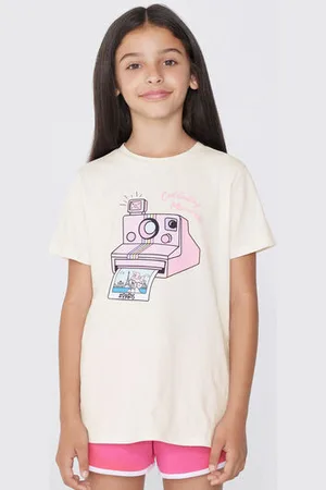 Tezenis T-Shirt Girocollo in Cotone con Stampa Bambina