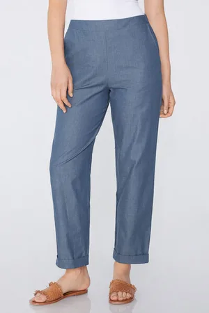 Tezenis Pantaloni Sigaretta Tela Effetto Denim Donna
