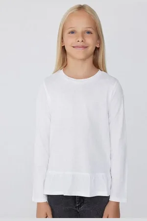 Tezenis Maglia Manica Lunga Cotone con Volant Bambina