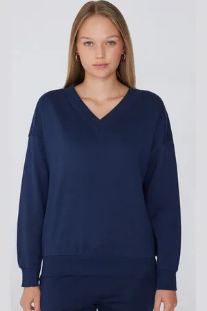 Tezenis Felpa Pesante Manica Lunga Scollo a V Donna