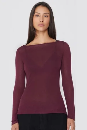 Tezenis Maglia con Scollo a Barchetta in Viscosa e Lana Merino Donna