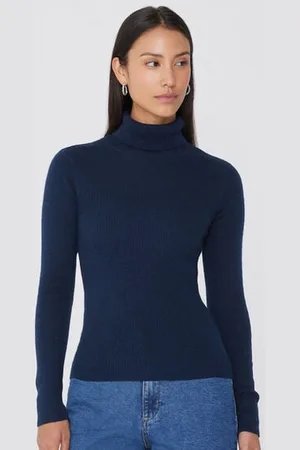 Tezenis Maglia Pesante Manica Lunga Collo Alto Costine con Lana Donna