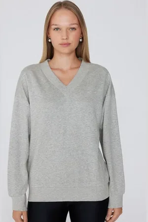 Tezenis Felpa Pesante Manica Lunga Scollo a V Donna
