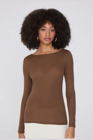 Tezenis Maglia con Scollo a Barchetta in Viscosa e Lana Merino Donna