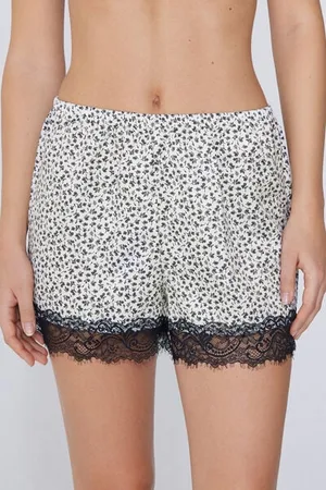 Tezenis Pantaloncino Corto in Raso Stampato e Pizzo Donna